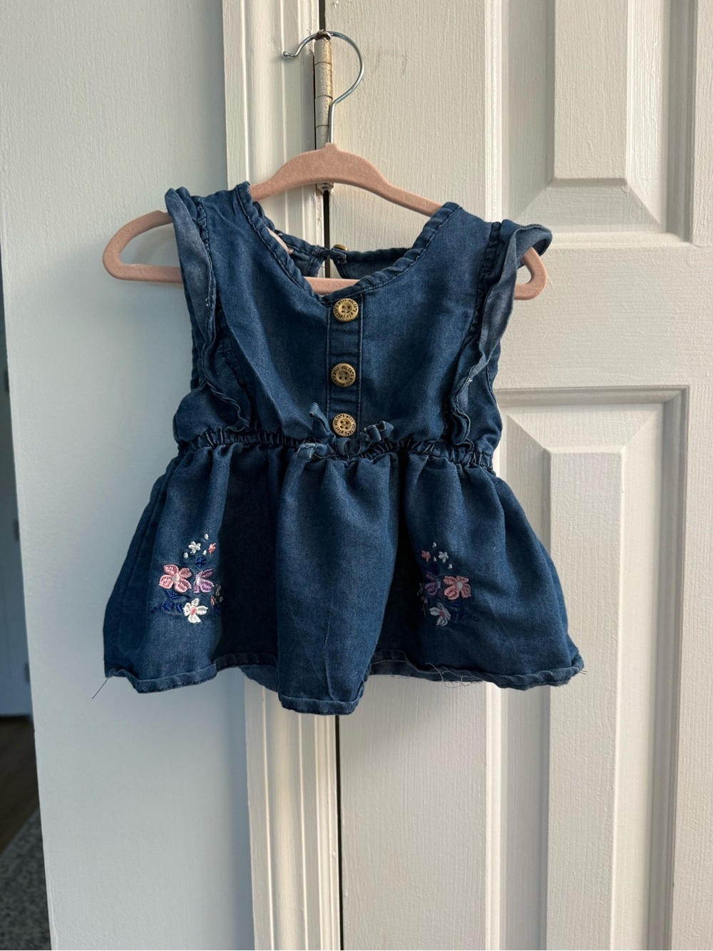 dELiA*s Denim Blue Embroidered Tank Top